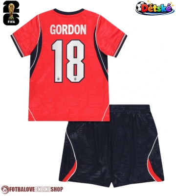 Anglie Anthony Gordon #18 Venkovní dres komplet pro Děti MS 2026 Krátkým Rukávem (+ Krátké kalhoty)